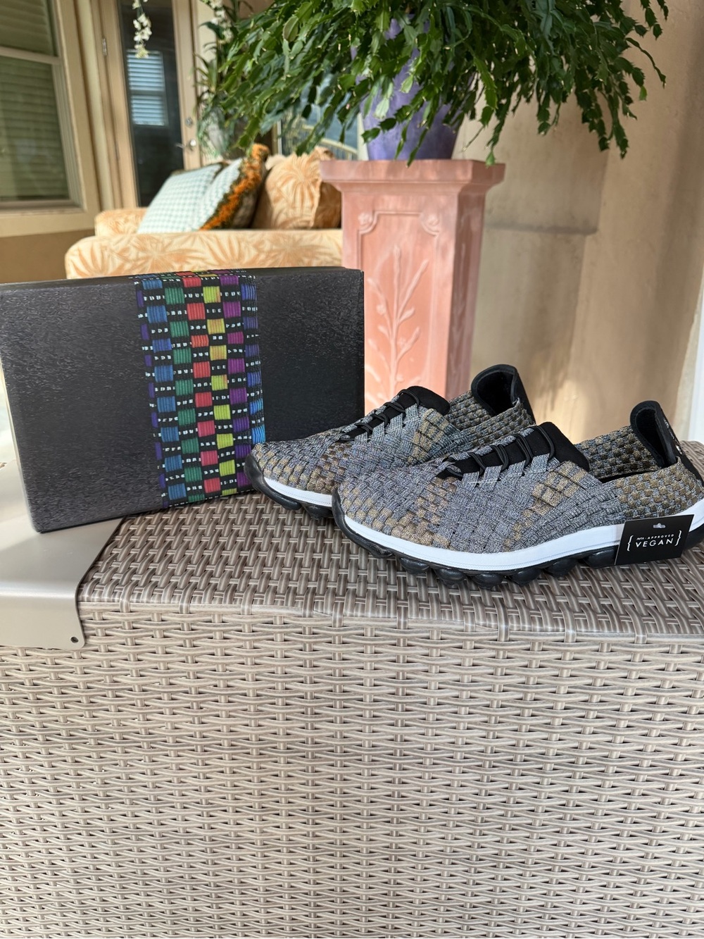 Bernie Mev Slip-On Sneakers in multi metallic, size 42.